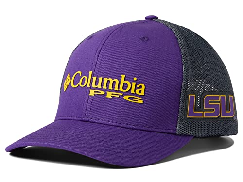 Columbia LSU Tigers PFG Mesh Snap Back™ Ball Cap Vivid Purple/Charcoal One Size