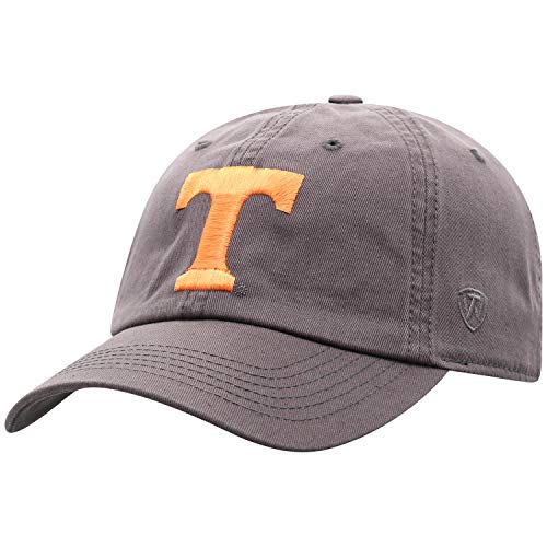 Tennessee Volunteer Elite Fan Shop Mens Adjustable Relaxed Fit Charcoal Grey Adjustable Hat