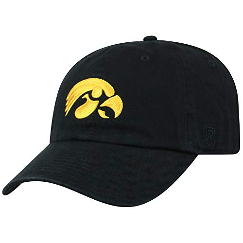 Top of the World Iowa Hawkeyes Men's Adjustable Relaxed Fit Team Icon hat, Adjustable