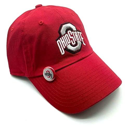 Ohio State Buckeyes Hat Clean Up Strapback Adjustable Red Hat w/Pin