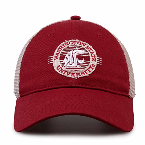 The Game NCAA Snapback - Patch Meshback - Classic Comfort - Adjustable Size - Let Everyone Know which Team You Support (Washington State Cougars - Red, Adult Adjustable)