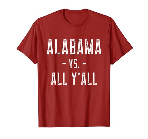 Alabama Vs. All Y’all Sports Weathered Vintage Southern T-Shirt