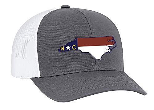 Heritage Pride Embroidered State Flag Mesh Back Trucker Hat-North Carolina