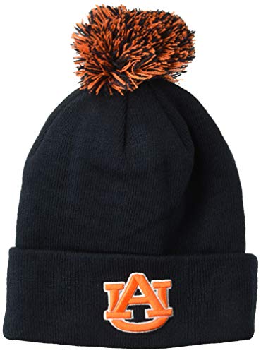 NCAA Zephyr Auburn Tigers Mens Pom Knit Beanie, Adjustable, Team Color