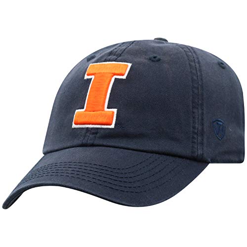 Top of the World Illinois Illini Men's Relaxed Fit Adjustable Hat Team Color Primary Icon, Adjustable