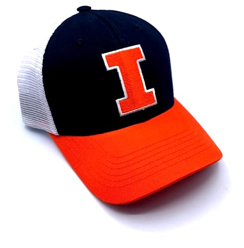 Illinois University Hat Classic Illini Logo Mesh Trucker Adjustable Cap Multicolor