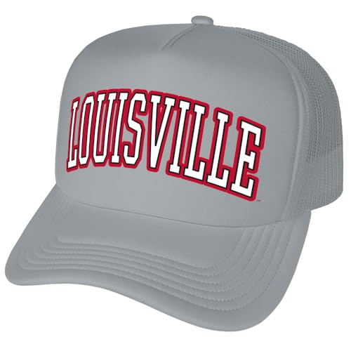 Campus Lab Official University of Louisville Distressed School Name Foam Snapback Trucker Hat - Unisex for Men and Women