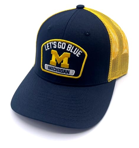 Michigan University Two-Tone Hat Adjustable Mesh Trucker Classic Team Logo Cap (Multicolor)