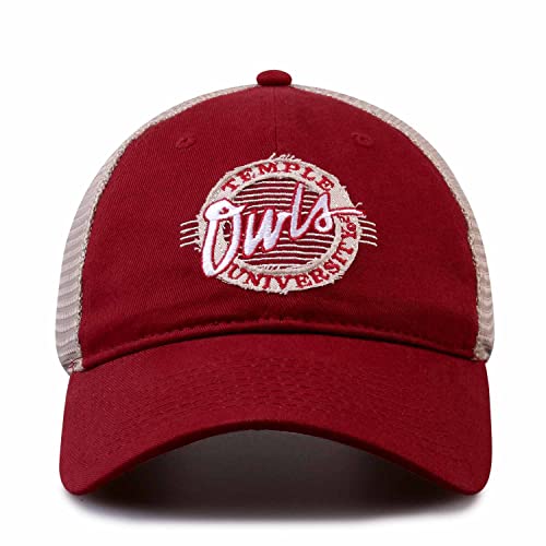 The Game NCAA Snapback - Patch Meshback - Classic Comfort - Adjustable Size - Let Everyone Know which Team You Support (Temple Owls - Red, Adult Adjustable)