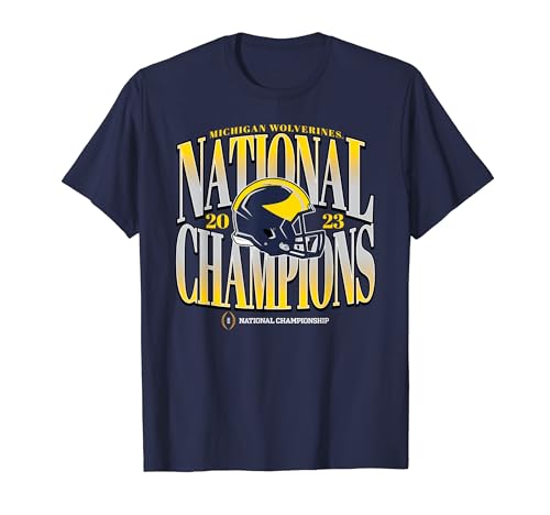 Michigan Wolverines 2023 CFP National Champions Strong Navy T-Shirt