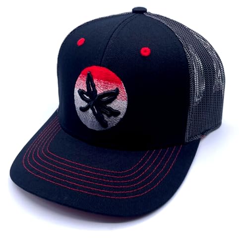 Ohio State Hat Classic Embroidered Leaf Team Logo Adjustable Mesh Truc