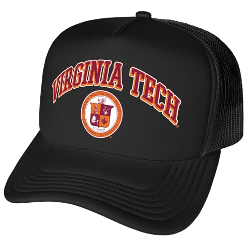 Campus Lab Official Virginia Tech Classic Seal Foam Snapback Trucker Hat - Unisex for Men and Women
