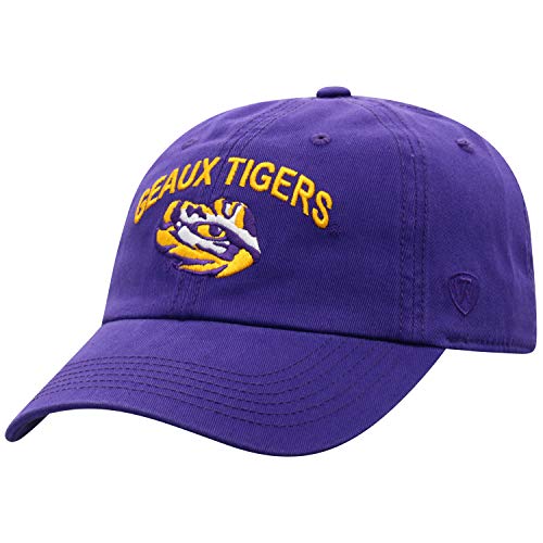 Top of the World Lsu Tigers Men's Adjustable Relaxed Fit Team Arch hat, Adjustable