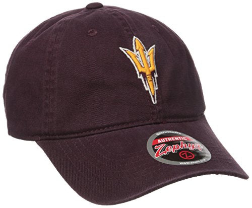 NCAA Zephyr Arizona State Sun Devils mens Scholarship Relaxed Hat, Adjustable-Z-buckle, maroon