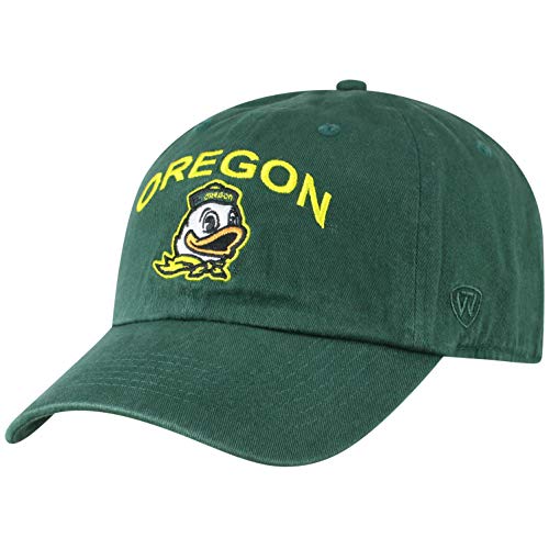 Top of the World Oregon Ducks Men's Adjustable Relaxed Fit Team Arch hat, Adjustable