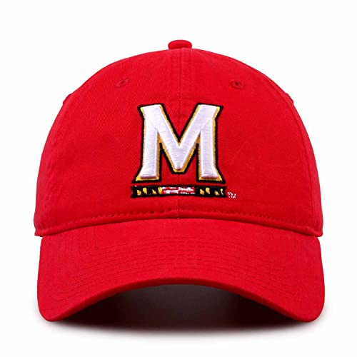Maryland Terrapins Hat for Men and Women - Adjustable Relaxed Fit with Embroidered Logo (Maryland Terrapins - Red, Adult Adjustable)