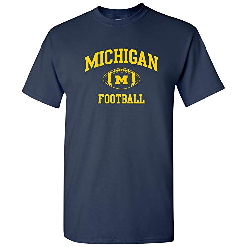 AS10 - Michigan Wolverines Classic Football Arch Mens T-Shirt - X-Large - Navy