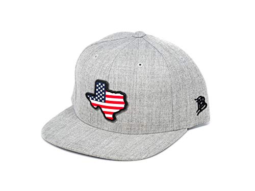 Branded Bills Texas PVC Patriot Patch Classic Snapback Hat - One Size Fits All (Heather Grey)