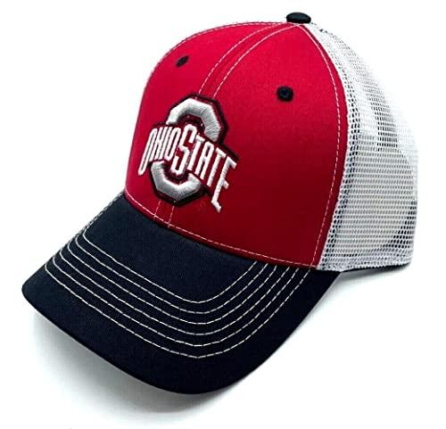 Ohio State Buckeyes Embroidered MVP Adjustable Red Black Mesh Hat - Campus Hats