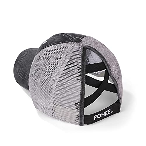 Distressed Criss Cross Ponytail Hat for Womens High Mesh  display picture 3