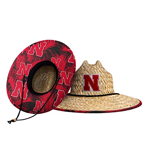 FOCO unisex adult Ncaa College Team Logo Floral Sun Straw Hat, Team Logo, One Size US