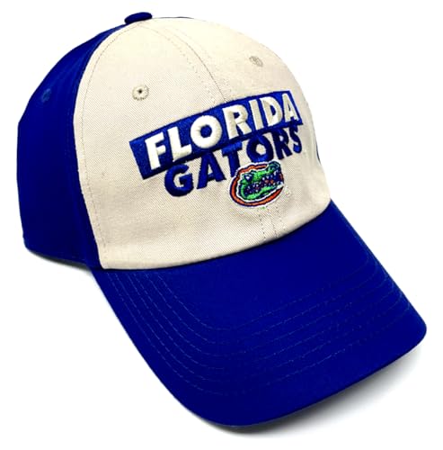 Captain Florida Gators Text Logo Blue & Beige Curved Bill Adjustable Hat