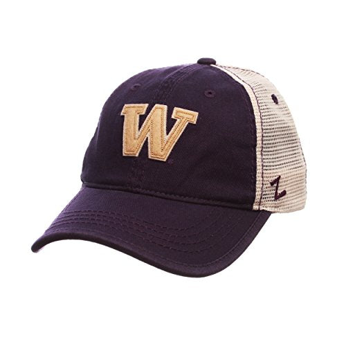 Washington Huskies Purple Summertime Adjustable Snapback Cap - NCAA Trucker Mesh, One Size Baseball Hat
