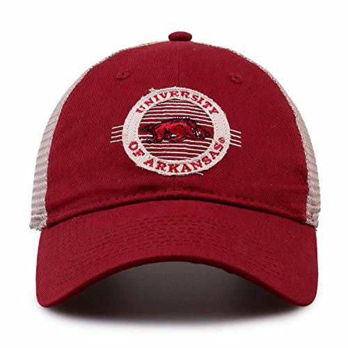 The Game NCAA Snapback - Patch Meshback - Classic Comfort - Adjustable Size - Let Everyone Know which Team You Support (Arkansas Razorbacks - Red, Adult Adjustable)