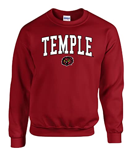 Temple University Owls Jumbo Arch Crewneck Sweatshirt Cardinal