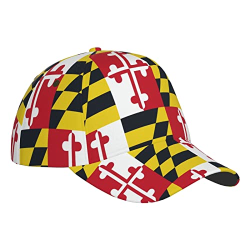 Baseball Cap,Maryland Flag Trucker Hat for Men Women,Adjustable Outdoor Snapback Hat