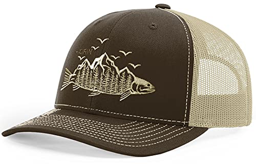 HORN GEAR Trucker Hat - Trout Hat Edition (Brown/Khaki)
