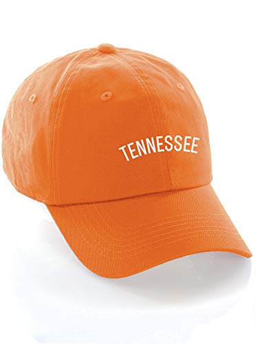 Daxton USA Cities Baseball Dad Hat Cap Cotton Unstructure Low Profile Strapback - Tennessee Orange White