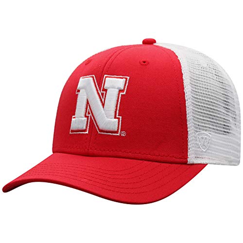 Top of the World Nebraska Cornhuskers Men's Top of the World BB Trucker Hat Team Color Primary Icon, Adjustable