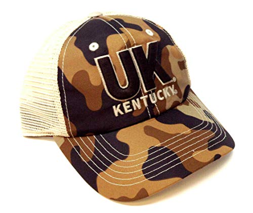 Kentucky Wildcats UK Logo Brown Woodland Camo & Tan Mesh Trucker Curved Bill Snapback Hat
