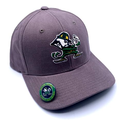 Notre Dame Classic Logo Hat Adjustable Irish Embroidered University Cap Gray