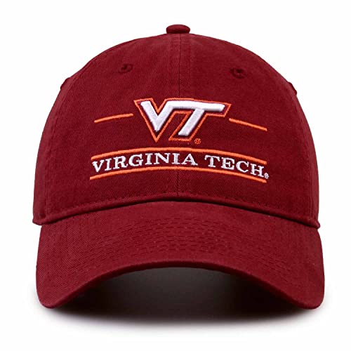 The Game NCAA Adult Bar Hat - Garment Washed Twill - Embroidered Design - Elevate Your Style and Show Your Team Spirit (Virginia Tech Hokies - Red, Adult Adjustable)