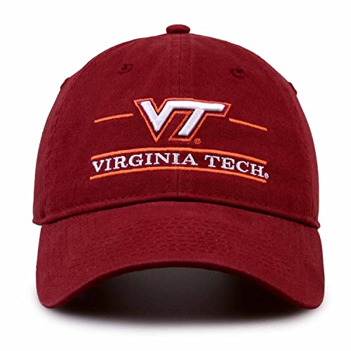 The Game NCAA Adult Bar Hat - Garment Washed Twill - Embroidered Design - Elevate Your Style and Show Your Team Spirit (Virginia Tech Hokies - Red, Adult Adjustable)