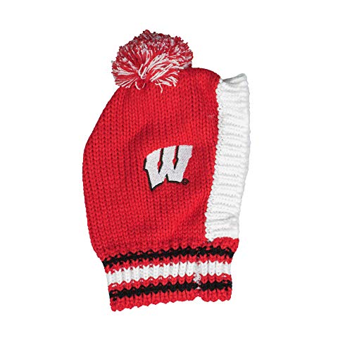 Littlearth Unisex-Adult NCAA Wisconsin Badgers Pet Knit Hat, Team Color, Large