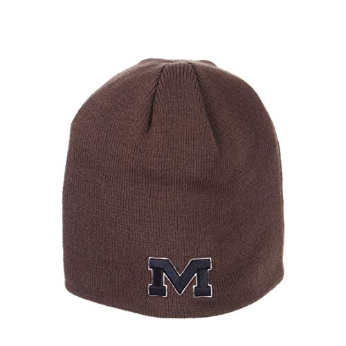 Zephyr Mississippi Rebels Gray Edge Skull Cap - NCAA Ole Miss Cuffless Winter Knit Beanie Toque Hat