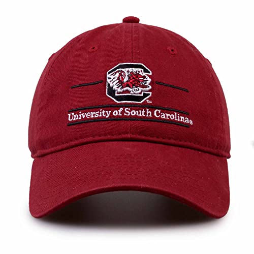 The Game NCAA Adult Bar Hat - Garment Washed Twill - Embroidered Design - Elevate Your Style and Show Your Team Spirit (South Carolina Gamecocks - Red, Adult Adjustable)