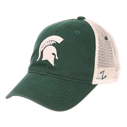 NCAA Zephyr Michigan State Spartans Mens University Relaxed Hat, Adjustable, Team Color/Stone