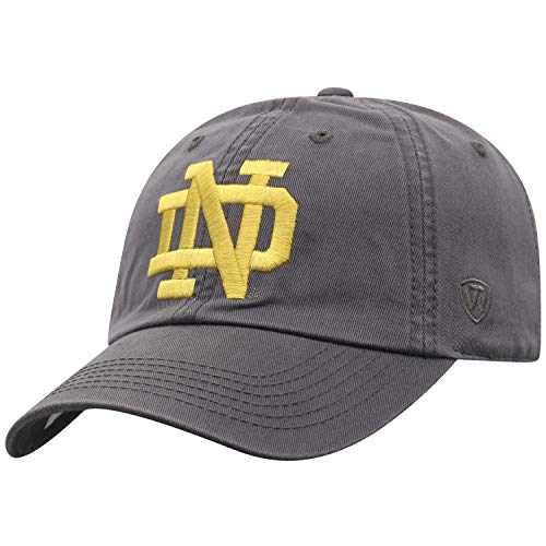 Top of the World Notre Dame Fighting Irish Men's Adjustable Relaxed Fit Charcoal Icon hat, Adjustable