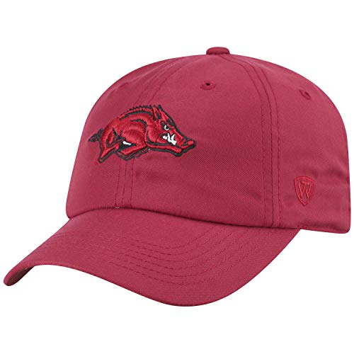 Top of the World Arkansas Razorbacks Men's Adjustable Cotton Stretch College Staple Team Color Icon Hat, Adjustable