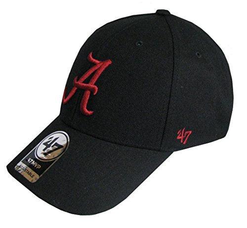 Alabama Crimson Tide Black Cotton '47 MVP Adjustable Hat - Campus Hats