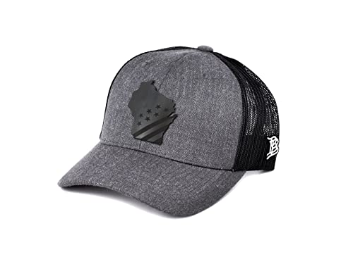 Branded Bills Wisconsin Curved Trucker State Midnight Charcoal/Black