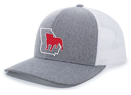 It's All About The South Georgia Outline with Bulldog Mesh Back Trucker Hat-Heather Grey/White One Size