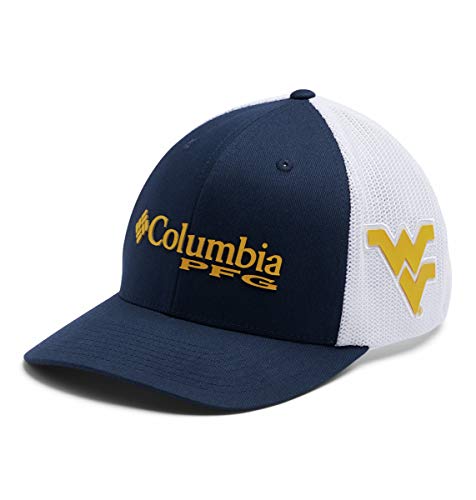 Columbia NCAA West Virginia Mountaineers Men's PFG Mesh Ball Cap Small/Medium, Small/Medium, WV - Navy