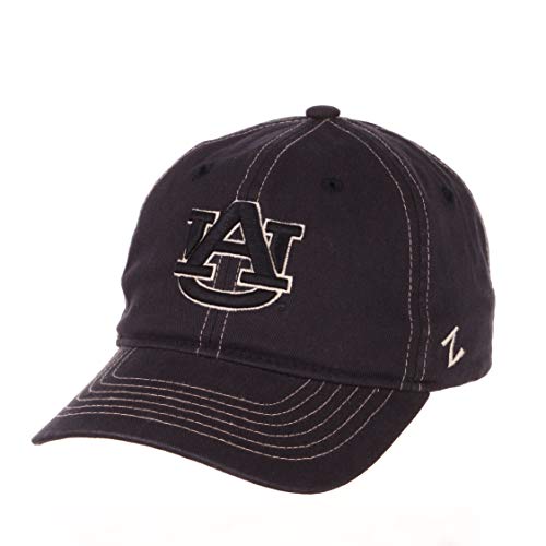 NCAA Zephyr Auburn Tigers Mens Solo Washed Cotton Relaxed Hat, Adjustable, Primary Team Color