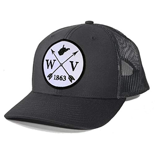 Homeland Tees Men's West Virginia Arrow Patch Trucker Hat - Black/Black