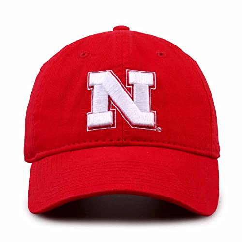 The Game Nebraska Cornhuskers Hat for Men and Women - Adjustable Relaxed Fit with Embroidered Logo (Nebraska Cornhuskers - Red, Adult Adjustable)